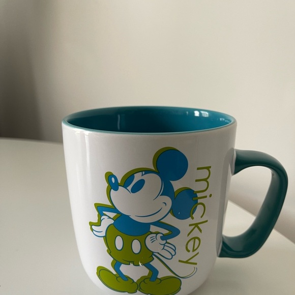 Disney Mickey Mouse White and Teal Mug Kidcore Collectible - Picture 1 of 4